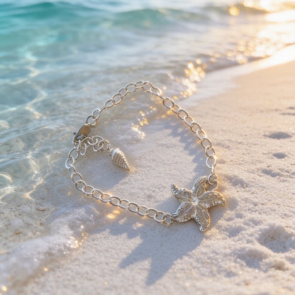 Silver Starfish Bracelet - Silver Lines Jewellery