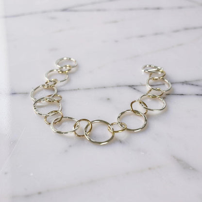 Gold Filled & Sterling Silver Link Bracelet - Silver Lines Jewellery