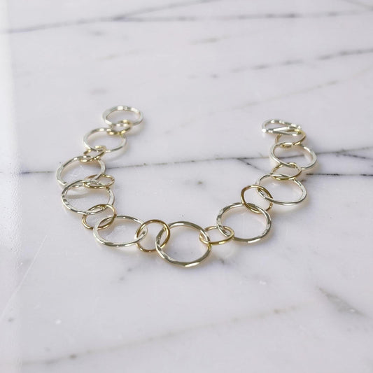 Gold Filled & Sterling Silver Link Bracelet - Silver Lines Jewellery