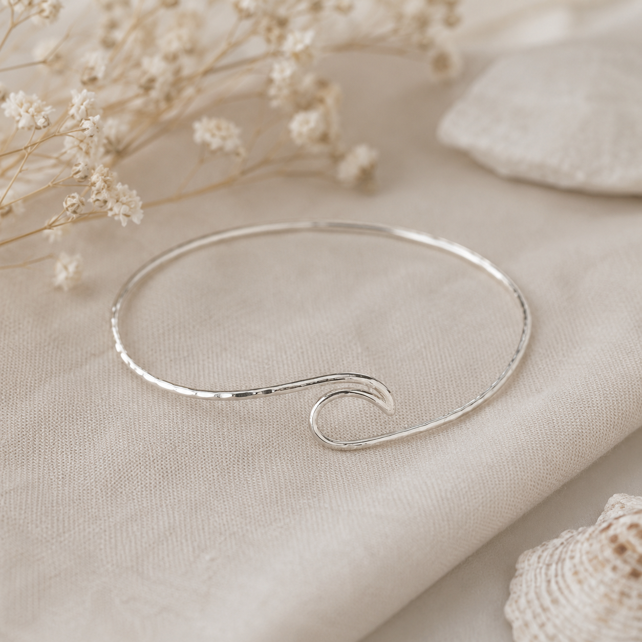 Coastal Wave Silver Bangle