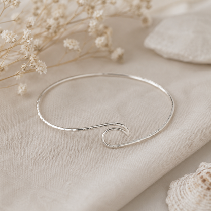 Coastal Wave Silver Bangle