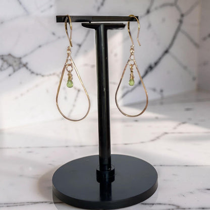Golden Tide Peridot Teardrop Earrings - SilverLines Jewellery