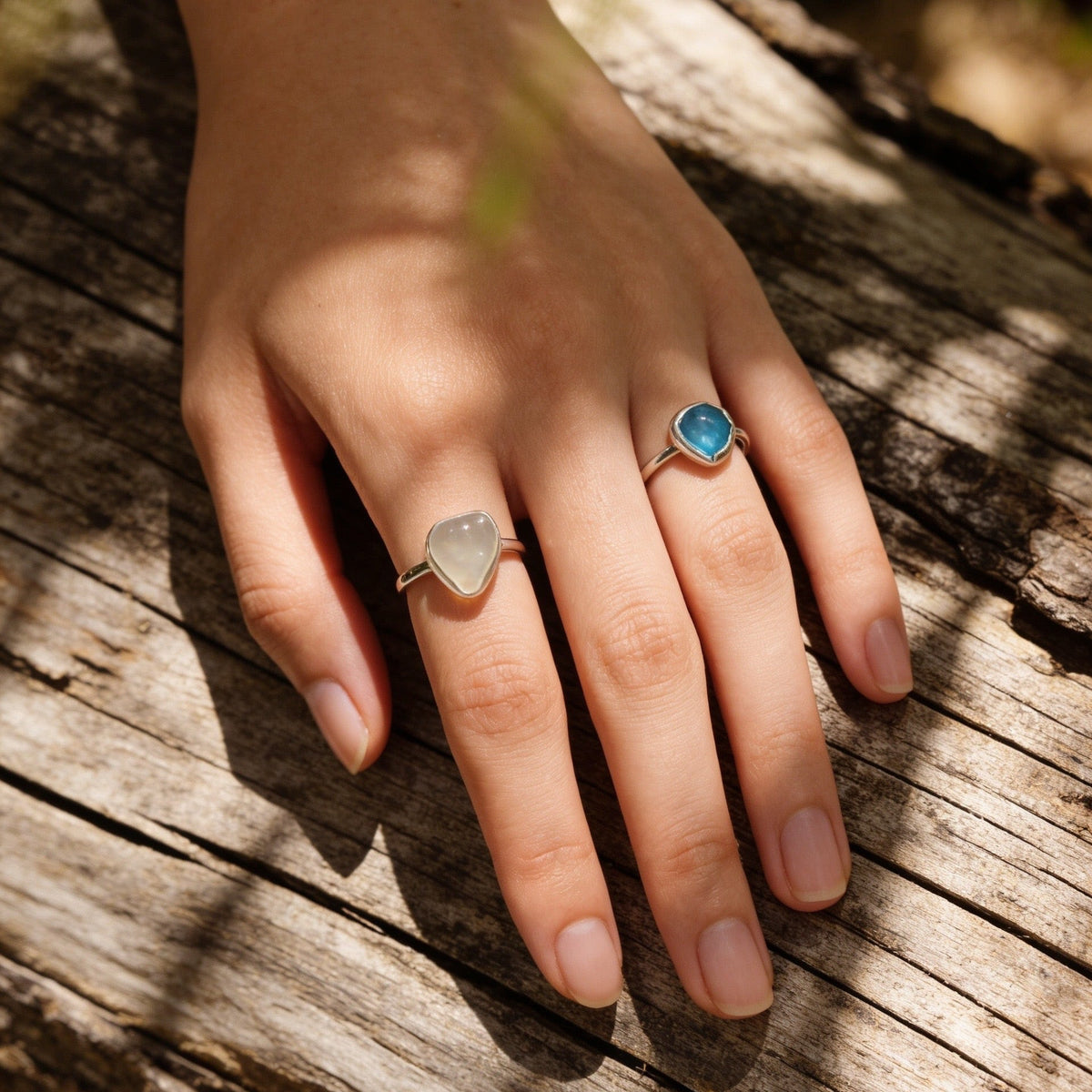 Sea glass Rings