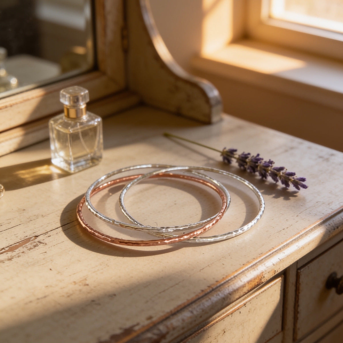 Trio Silver Copper Bangle