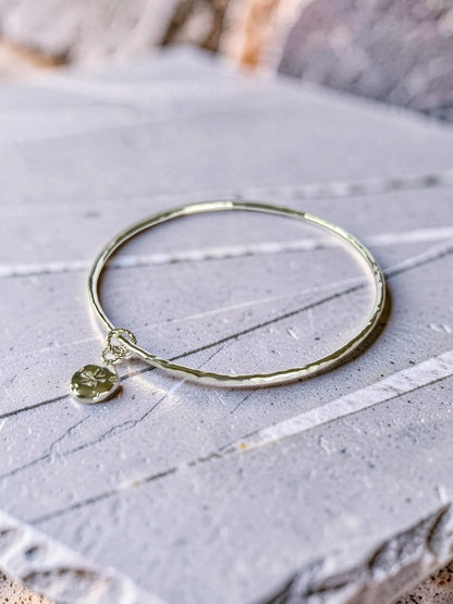 Coastal Sand Dollar Sterling Silver Bangle