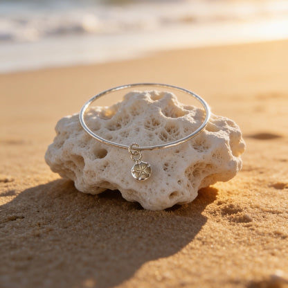 Coastal Sand Dollar Sterling Silver Bangle