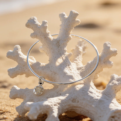 Coastal Sand Dollar Sterling Silver Bangle