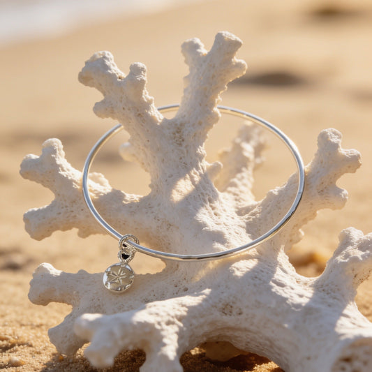 Coastal Sand Dollar Sterling Silver Bangle