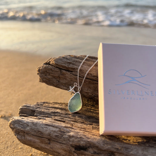 Ocean Sea Glass Starfish Necklace