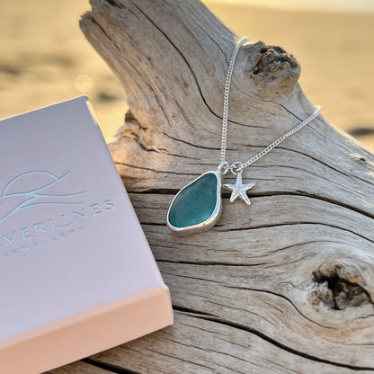 Ocean Sea Glass Starfish Necklace