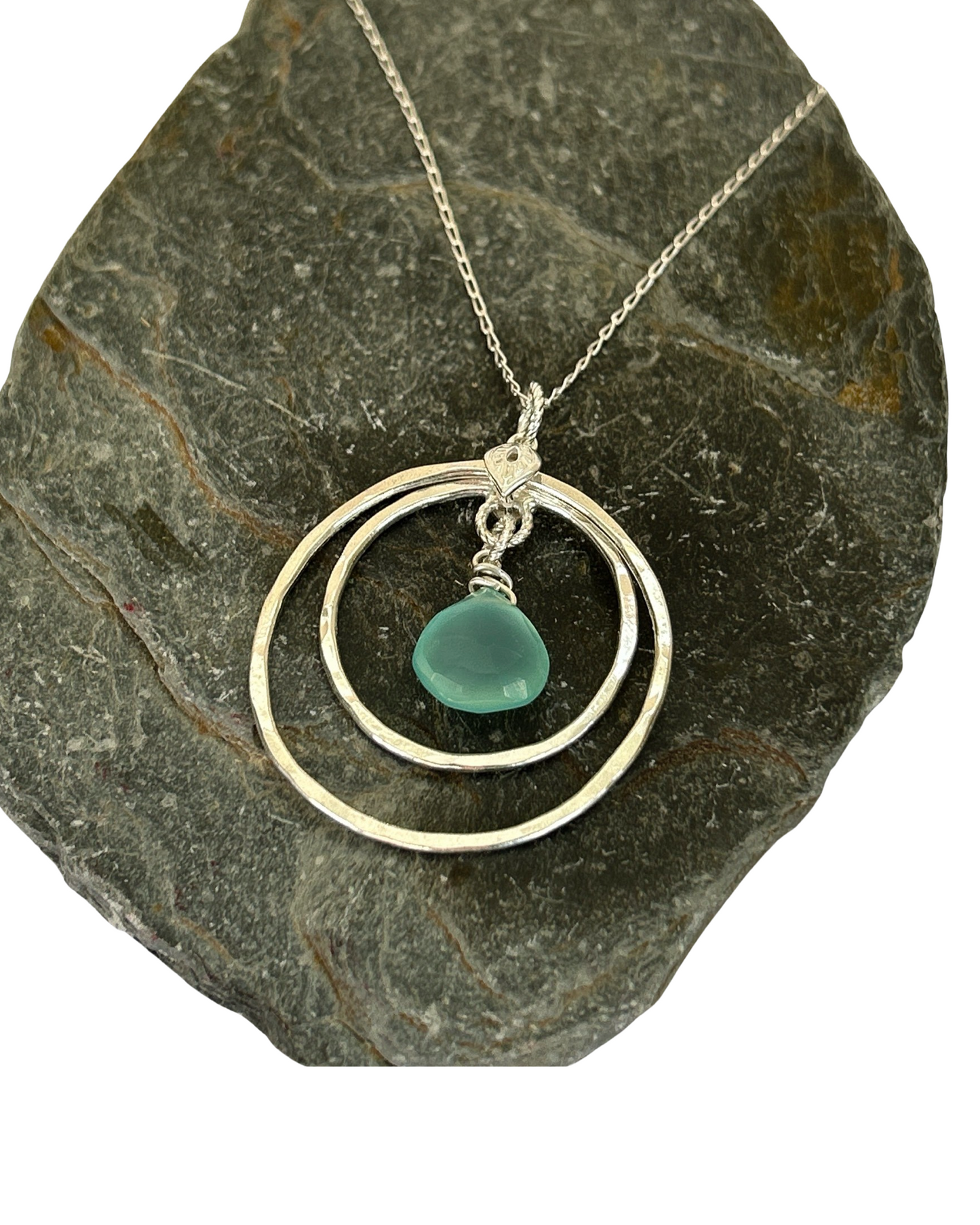 Pretty Hoop Chalcedony Necklace - Silver Lines Jewellery