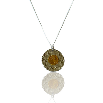 Silver and gold Patterned Necklace - Silver Lines Jewellery