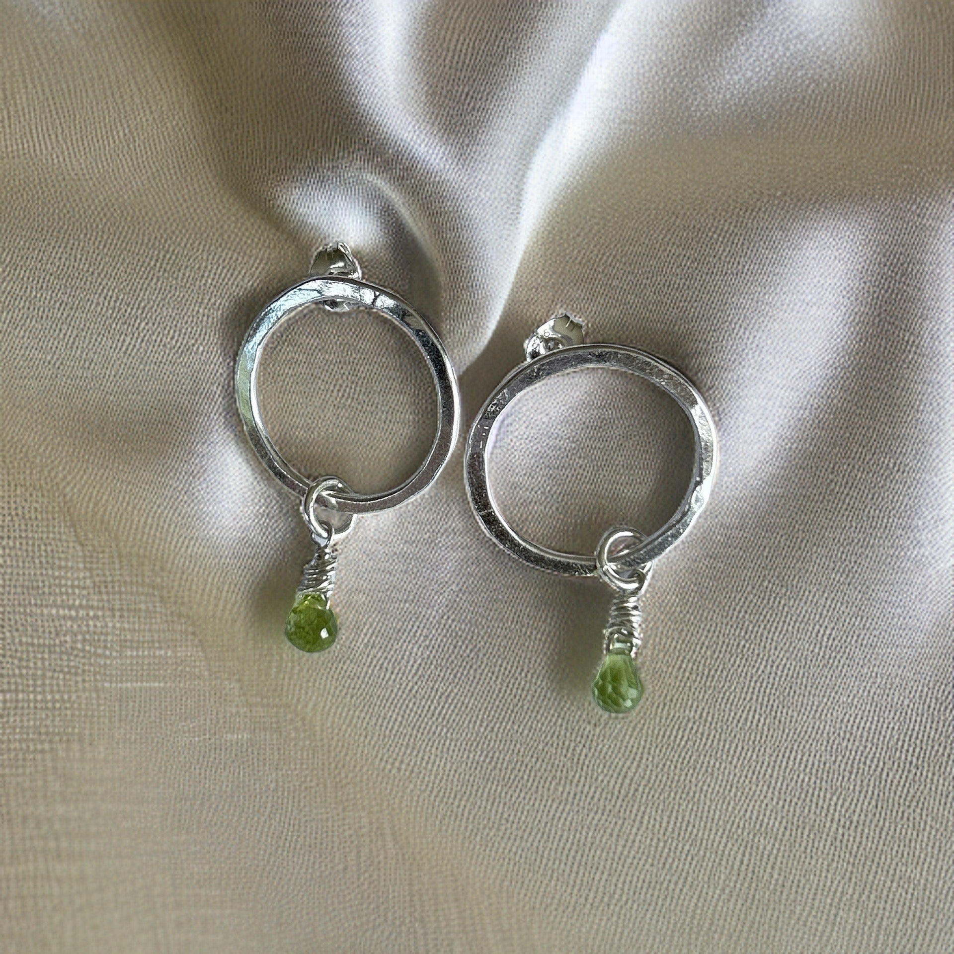 Peridot Earrings - Silver Lines Jewellery