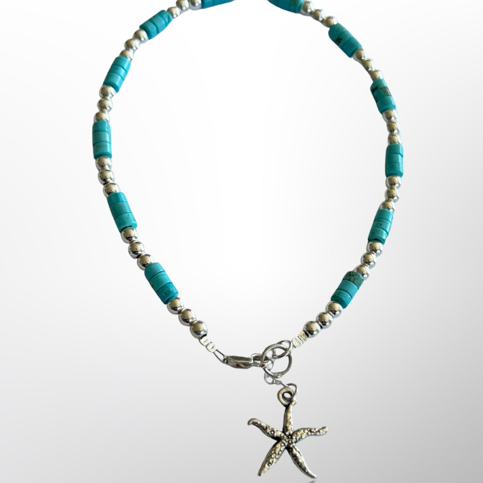 Sea breeze Turquoise Anklet - Silver Lines Jewellery