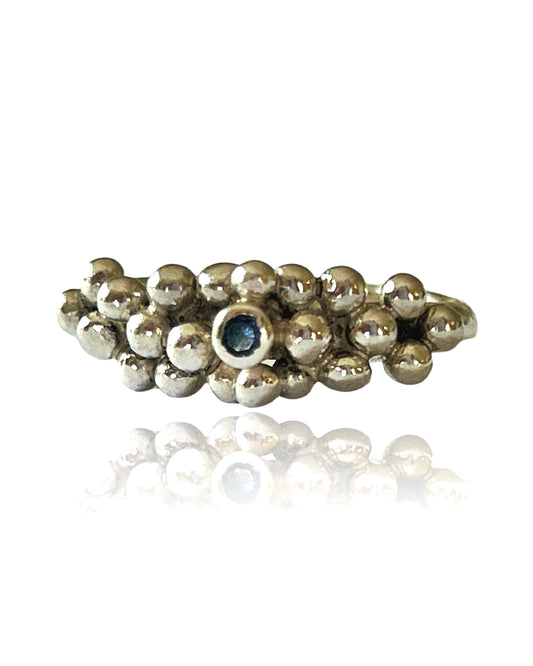 Silver Droplet Zirconia Ring - Silver Lines Jewellery