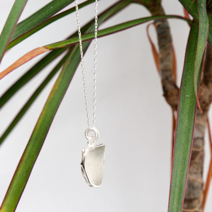 Sea Glass Silver Back Necklace - Silver Lines Jewellery