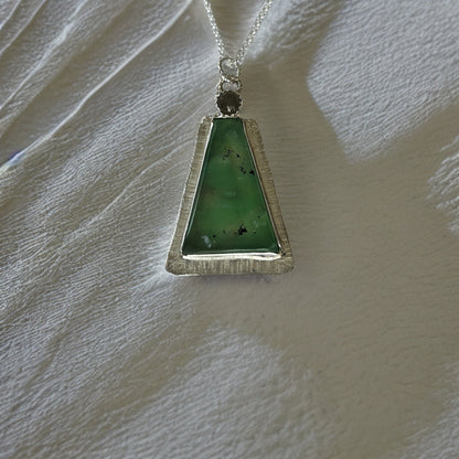 Chrysoprase Lush Green Necklace - Silver Lines Jewellery