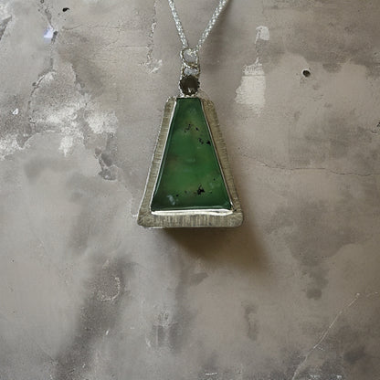 Chrysoprase Lush Green Necklace - Silver Lines Jewellery