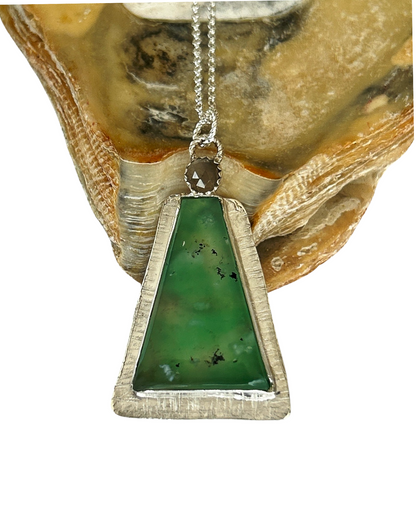 Chrysoprase Lush Green Necklace - Silver Lines Jewellery