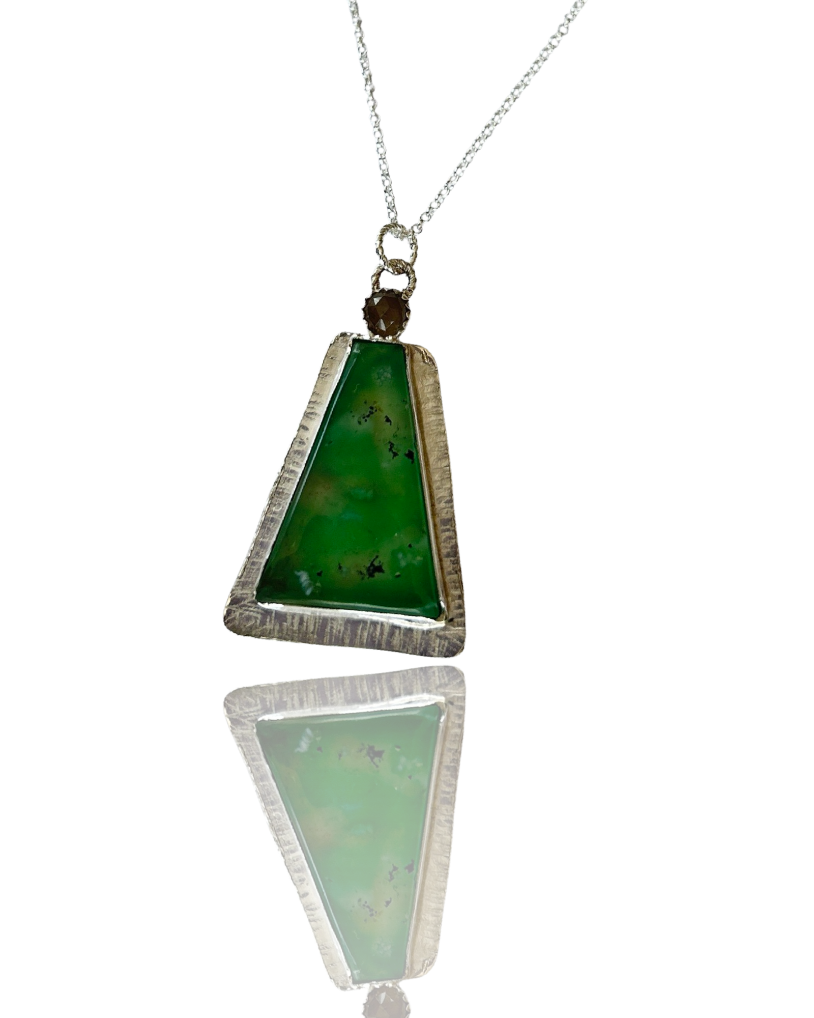 Chrysoprase Lush Green Necklace - Silver Lines Jewellery