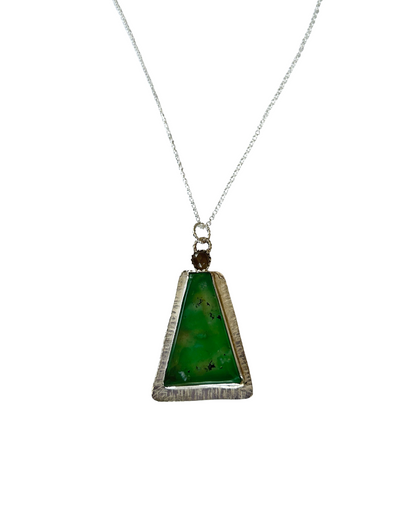 Chrysoprase Lush Green Necklace - Silver Lines Jewellery