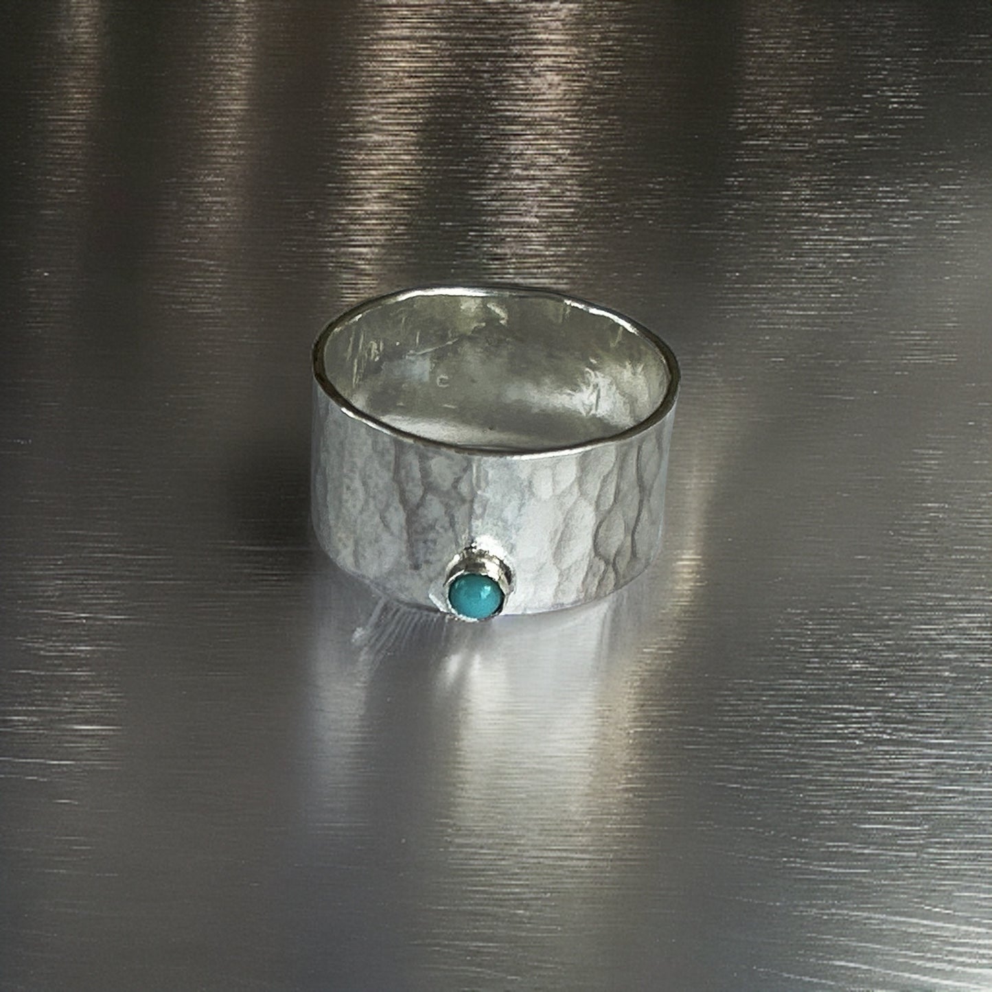 Sterling Silver Ring With Turquoise - Silver Lines Jewellery