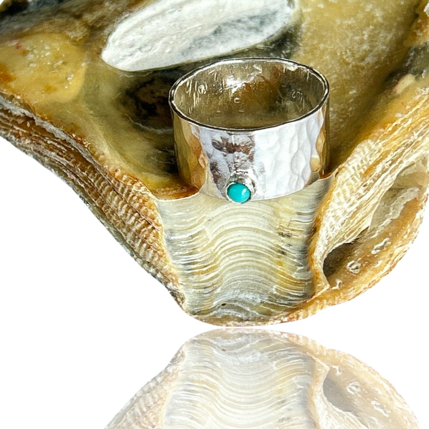 Sterling Silver Ring With Turquoise - Silver Lines Jewellery