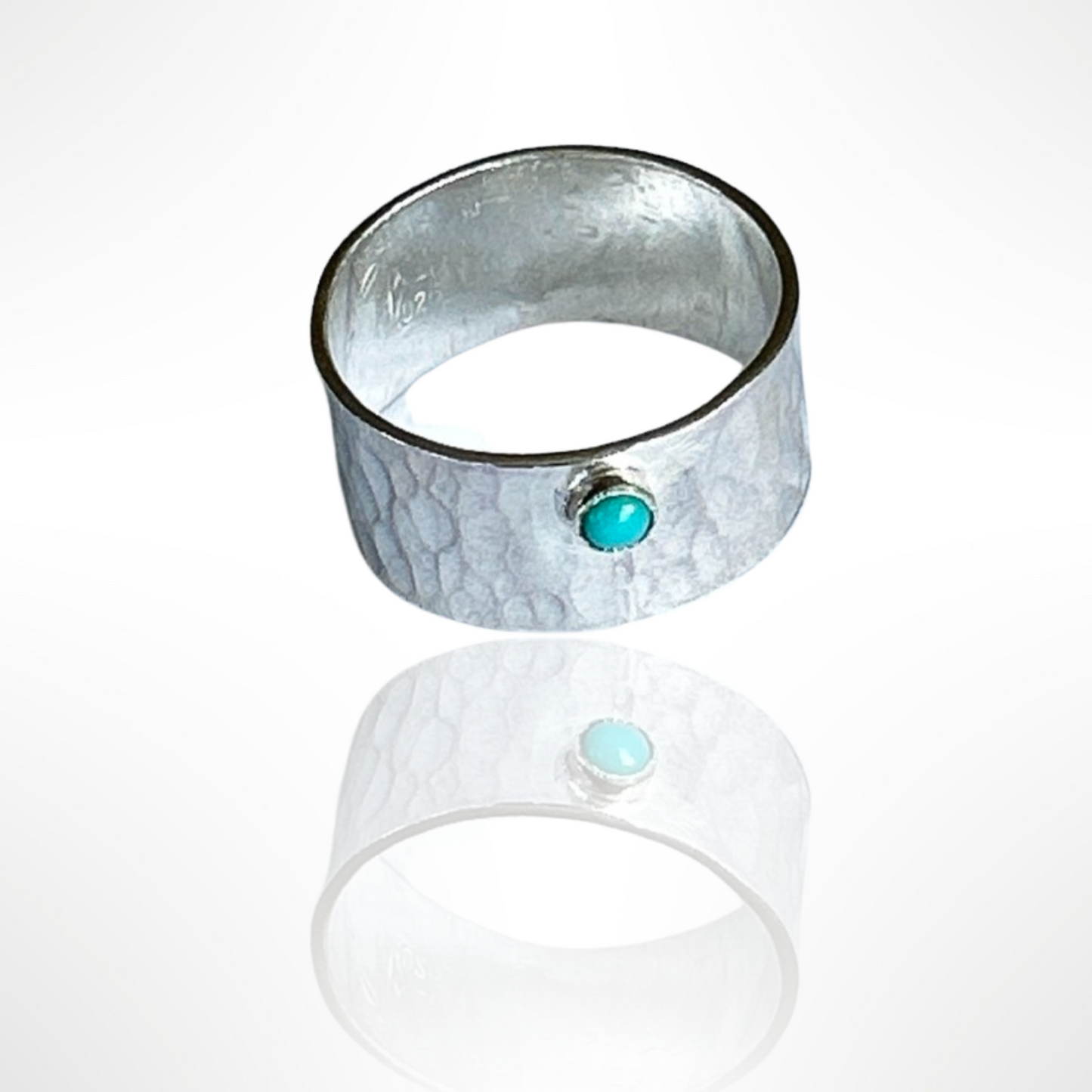 Sterling Silver Ring With Turquoise - Silver Lines Jewellery