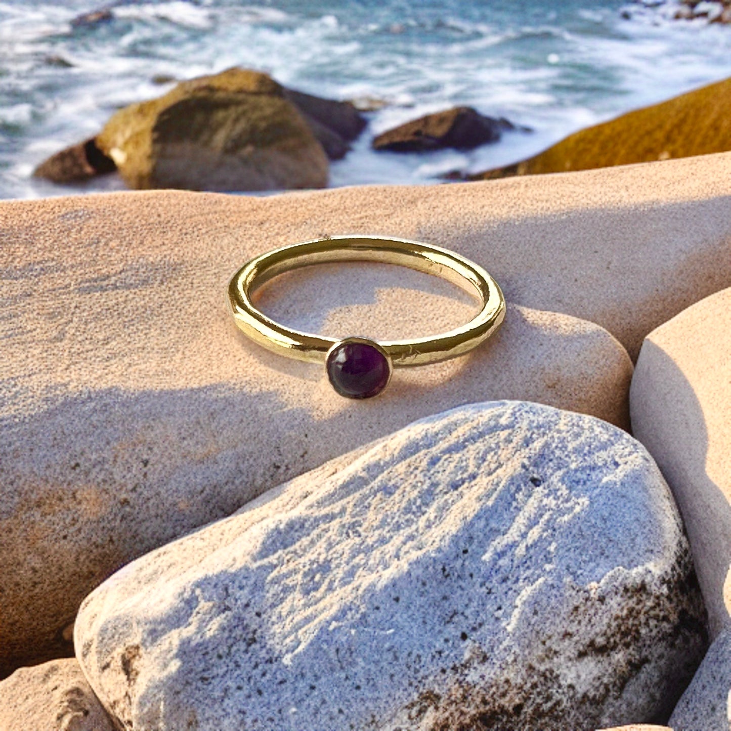 Amethyst Gold Ring - Silver Lines Jewellery