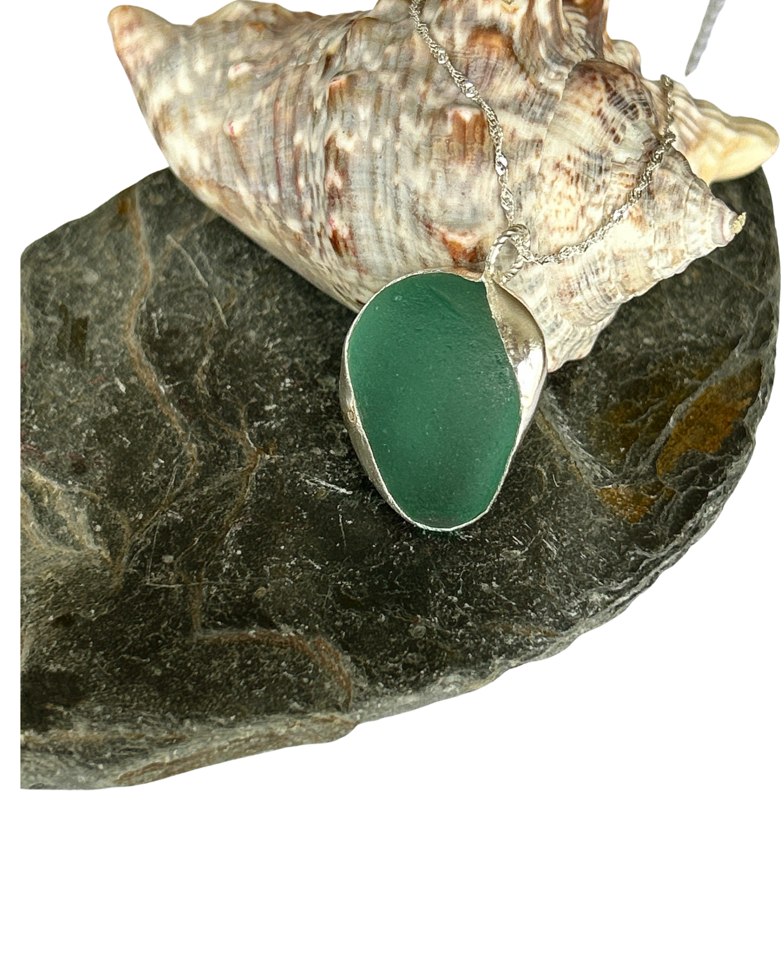Ocean Sea Glass Necklace Sea Foam - SilverLines Jewellery