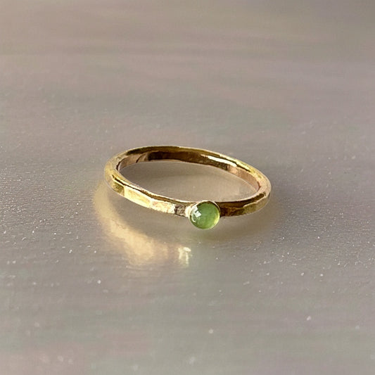 Gold Emerald Stacking Ring - Silver Lines Jewellery