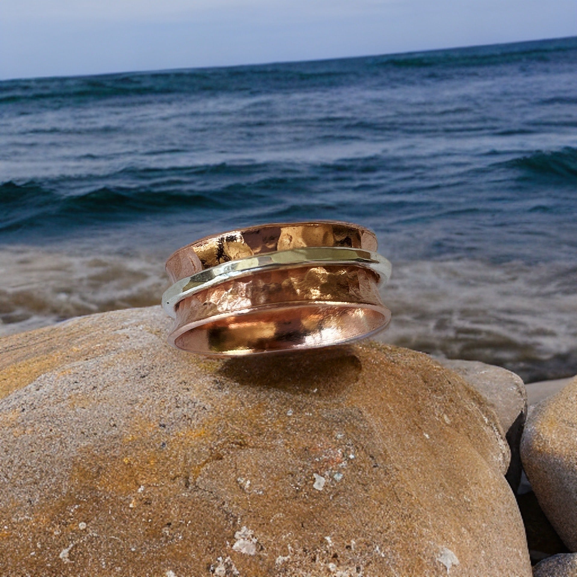 Copper with Silver Spinner - Silver Lines Jewellery
