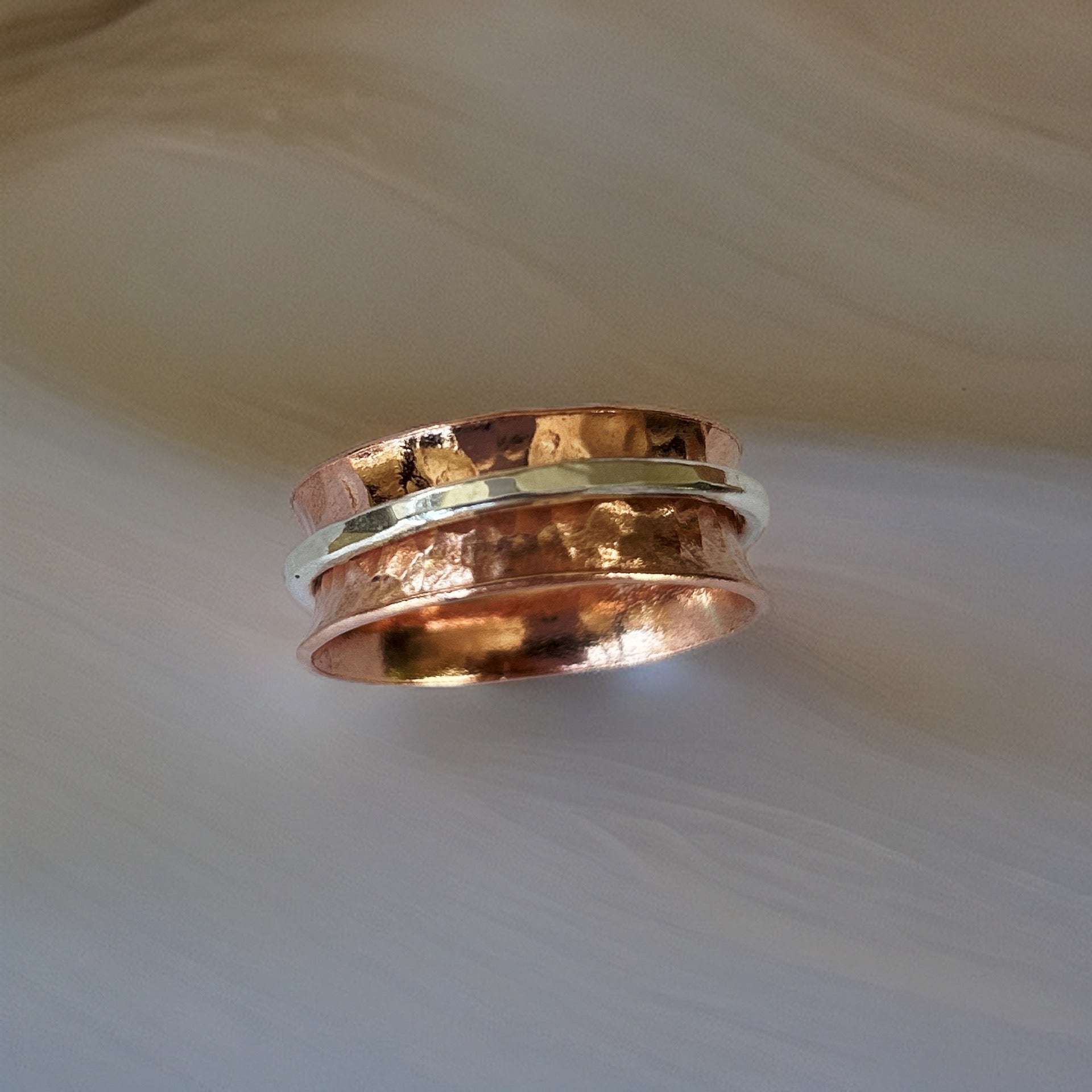 Copper with Silver Spinner - Silver Lines Jewellery