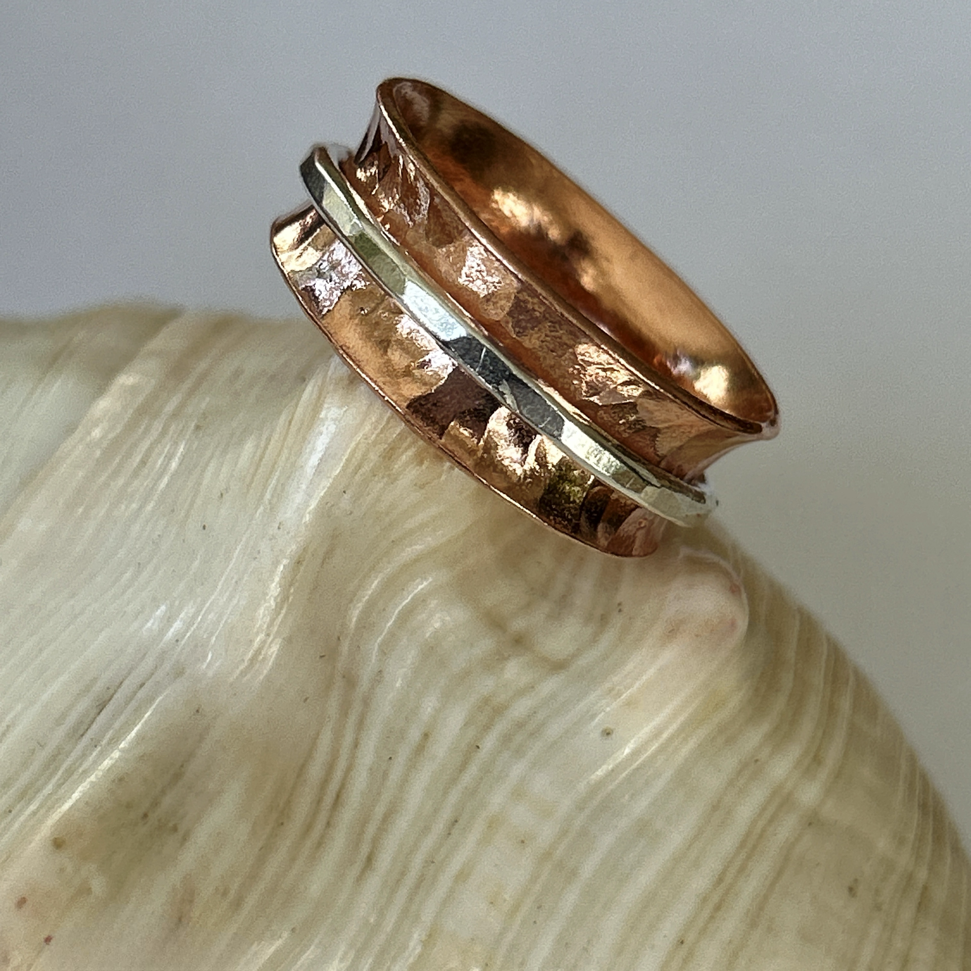 Copper with Silver Spinner - Silver Lines Jewellery