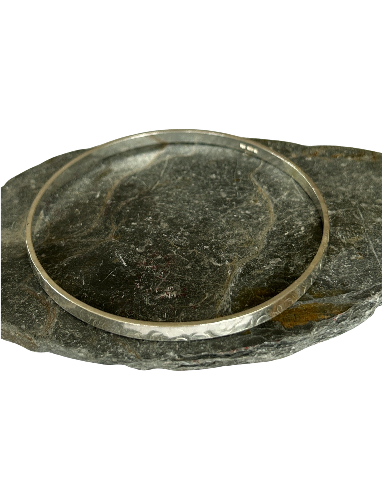 Artisanal Silver Textured Bangle - Silver Lines Jewellery