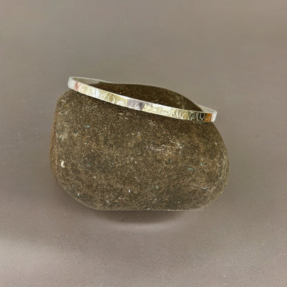 Artisanal Silver Textured Bangle - Silver Lines Jewellery