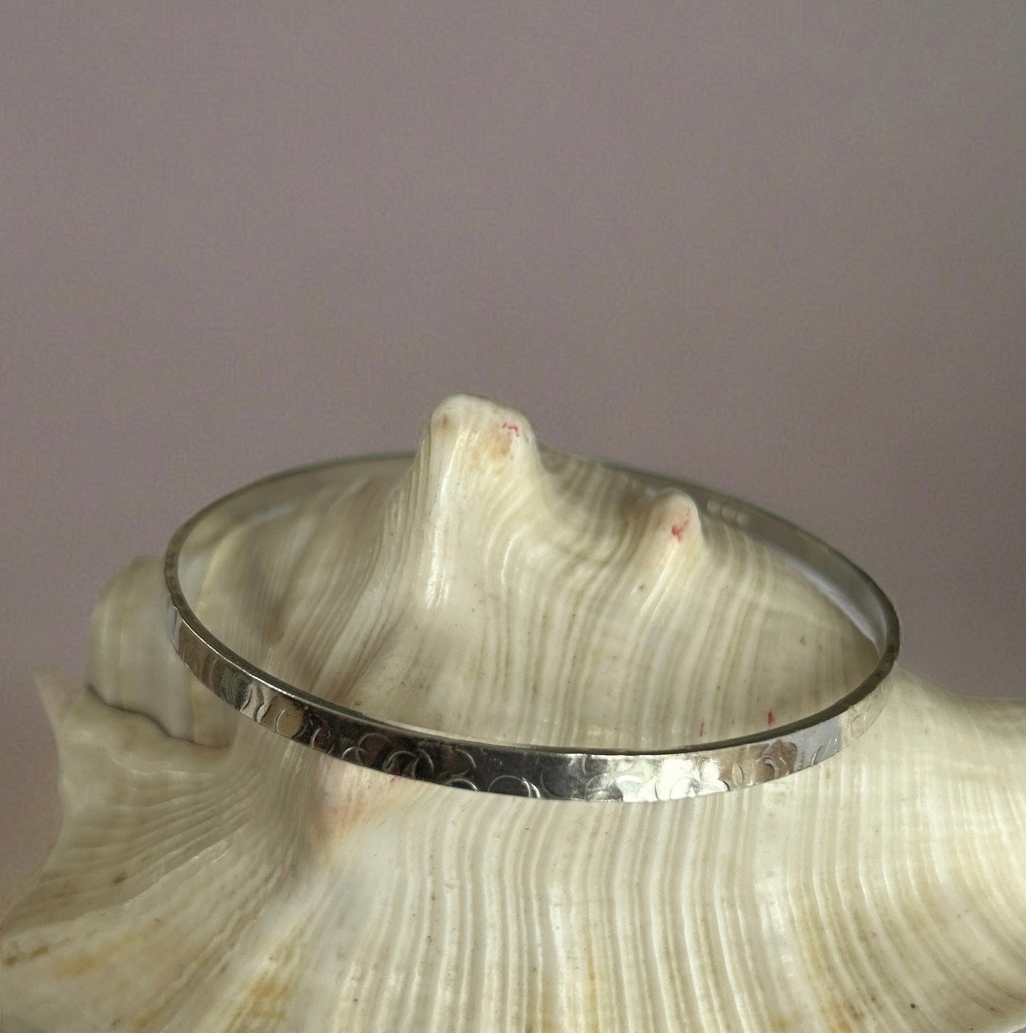 Artisanal Silver Textured Bangle - Silver Lines Jewellery