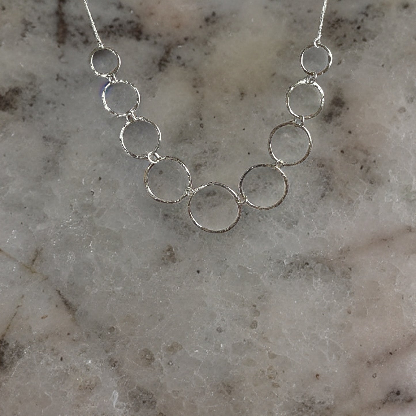 Silver Hoop Chain Necklace - Silver Lines Jewellery