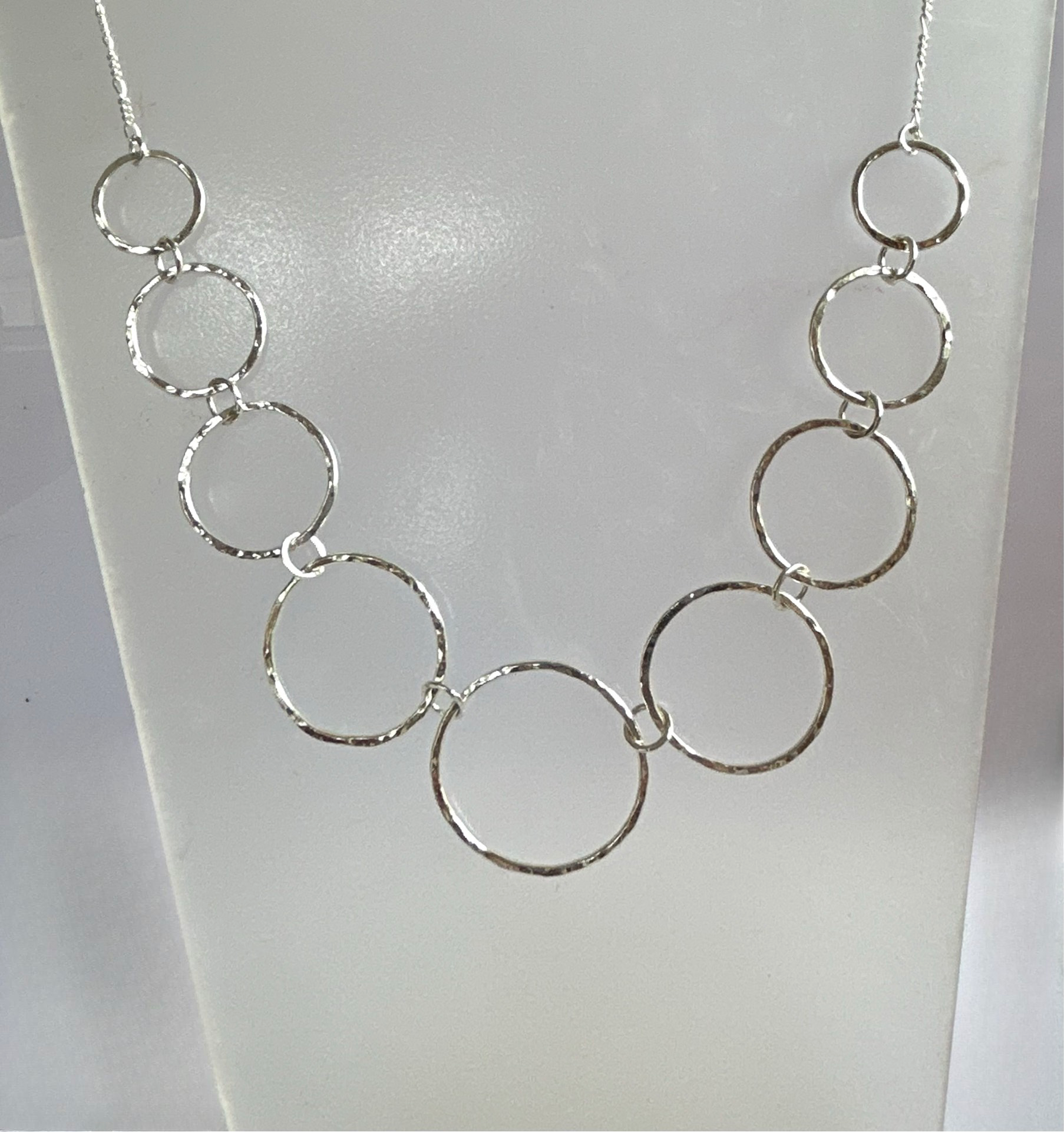 Silver Hoop Chain Necklace - Silver Lines Jewellery