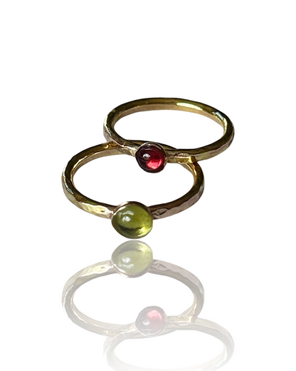 Gold Birthstone Stacking Rings - Silver Lines Jewellery