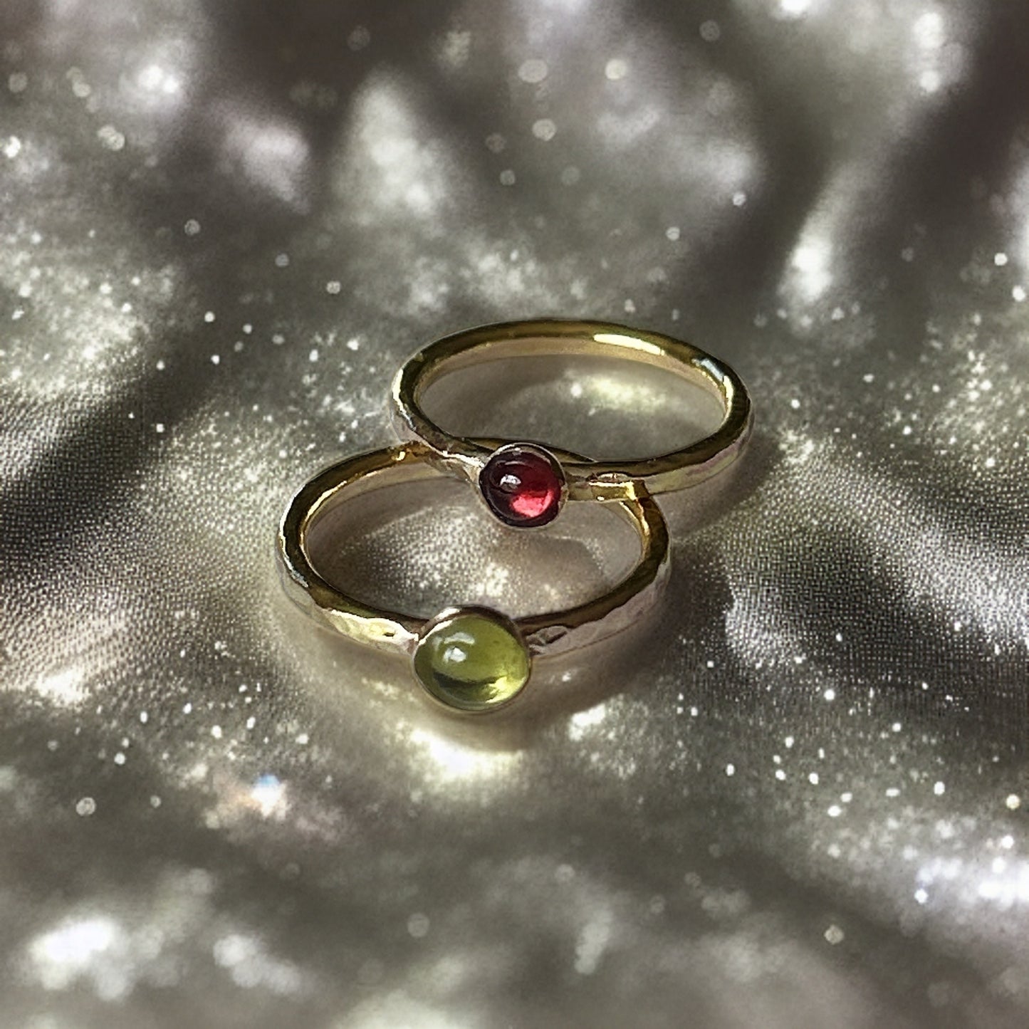 Gold Birthstone Stacking Rings - Silver Lines Jewellery