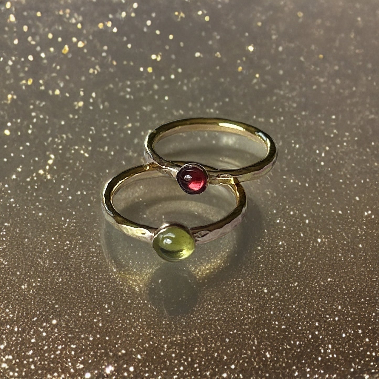 Gold Birthstone Stacking Rings - Silver Lines Jewellery