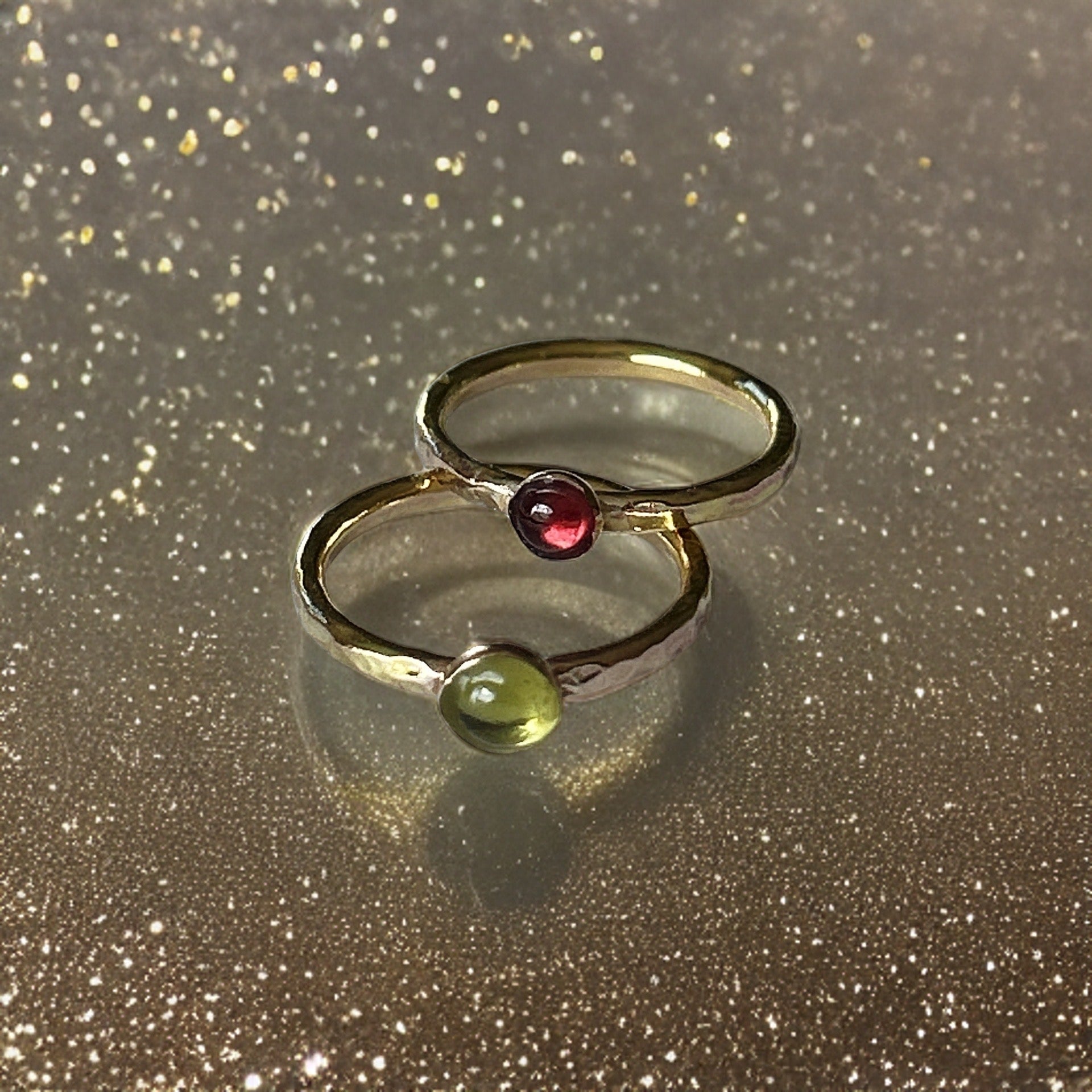 Gold Birthstone Stacking Rings - Silver Lines Jewellery