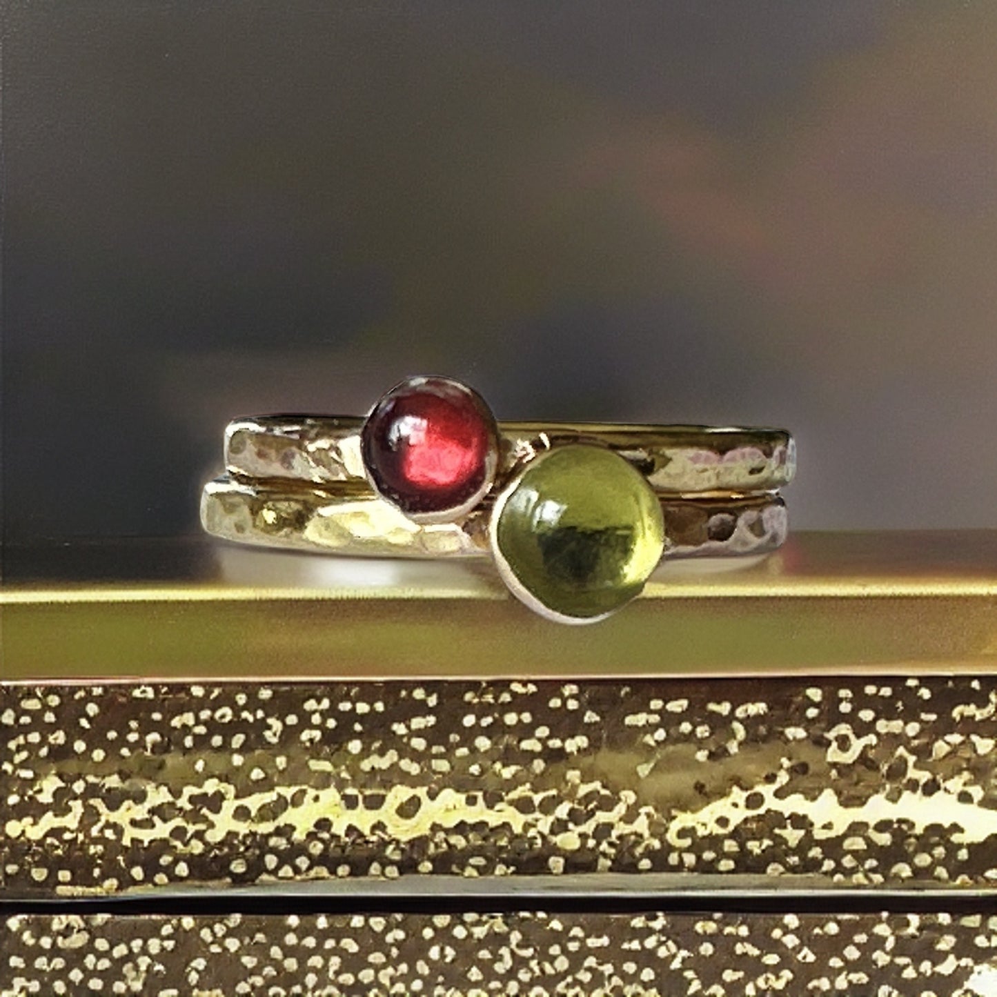 Gold Birthstone Stacking Rings - Silver Lines Jewellery