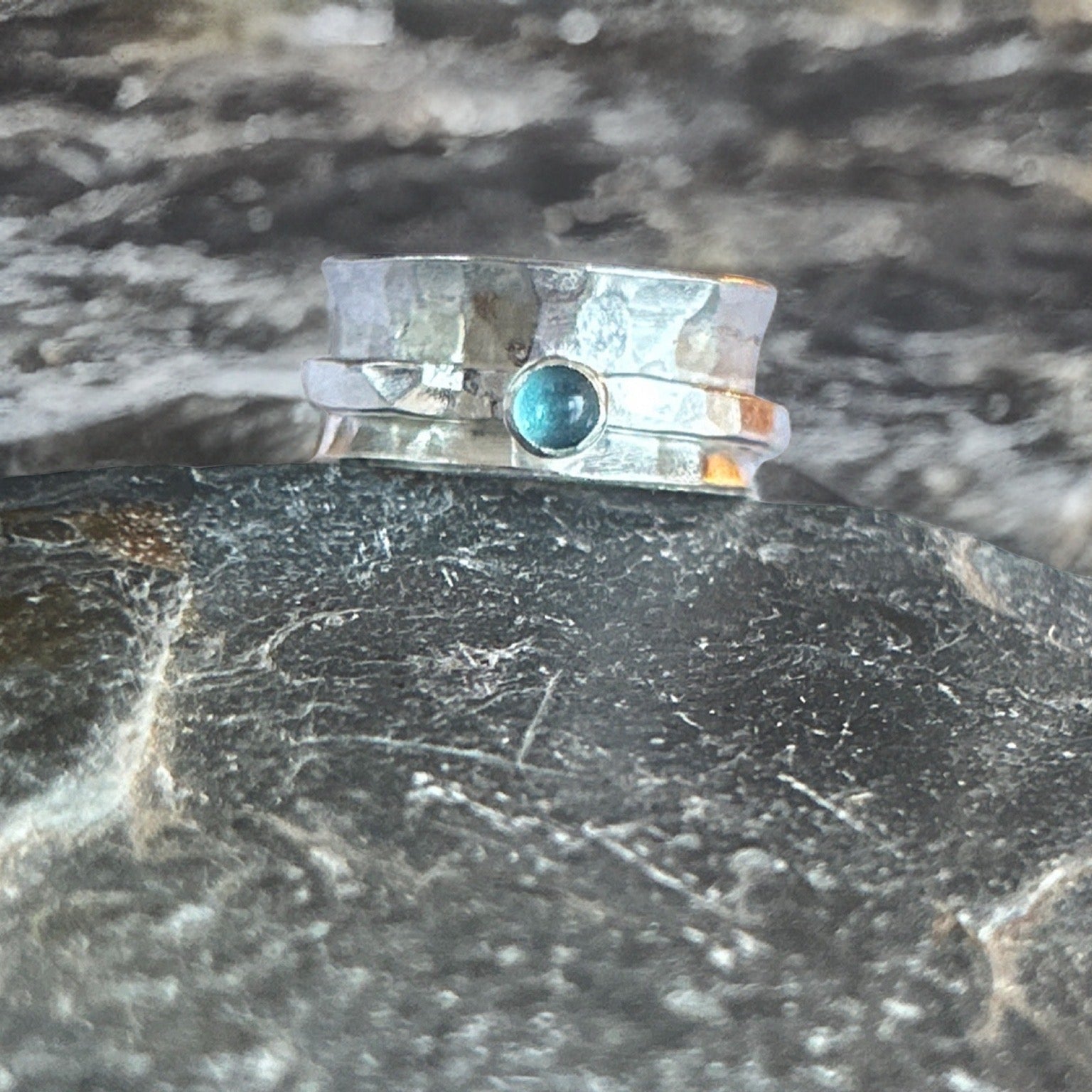 Topaz Spinner Ring - Silver Lines Jewellery