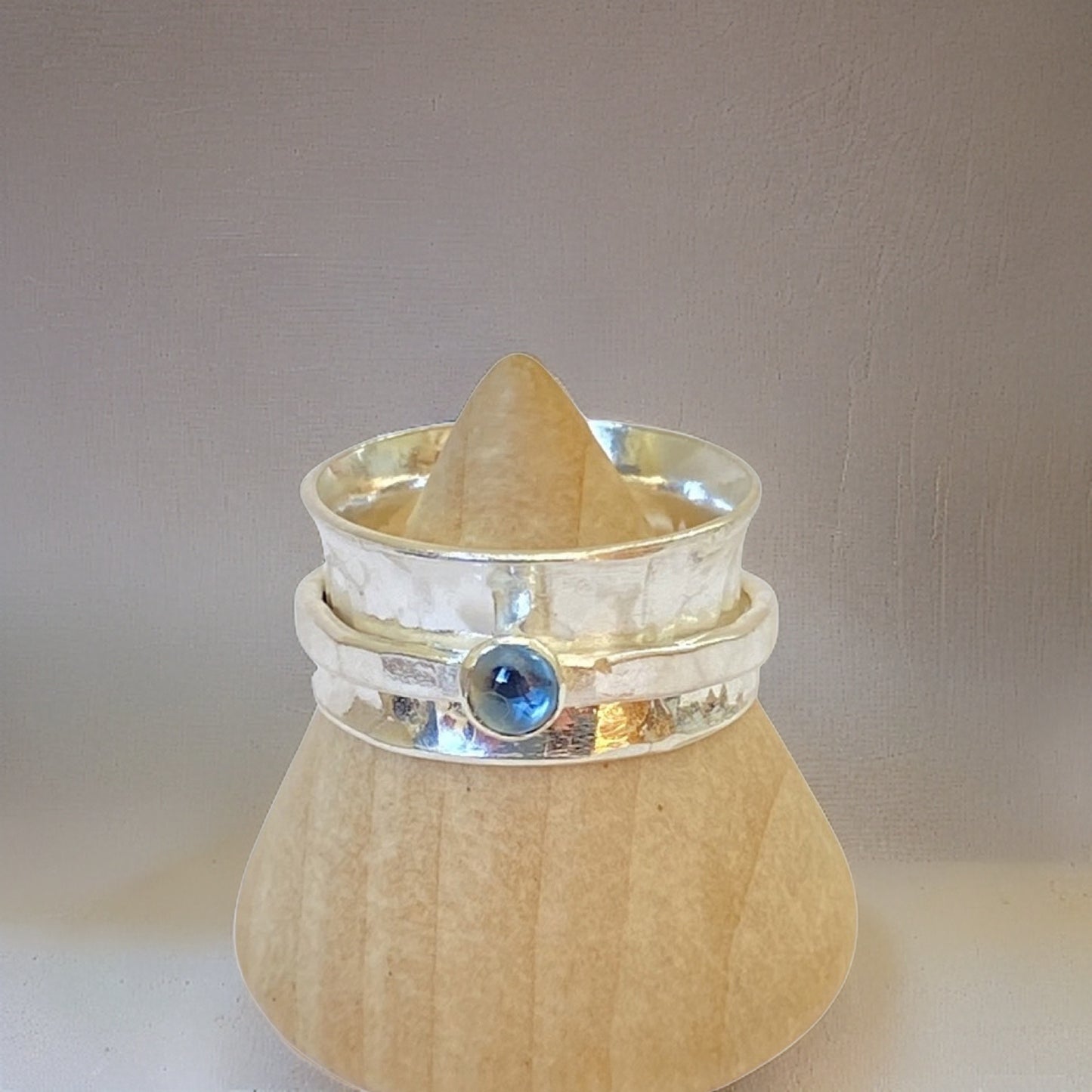 Topaz Spinner Ring - Silver Lines Jewellery