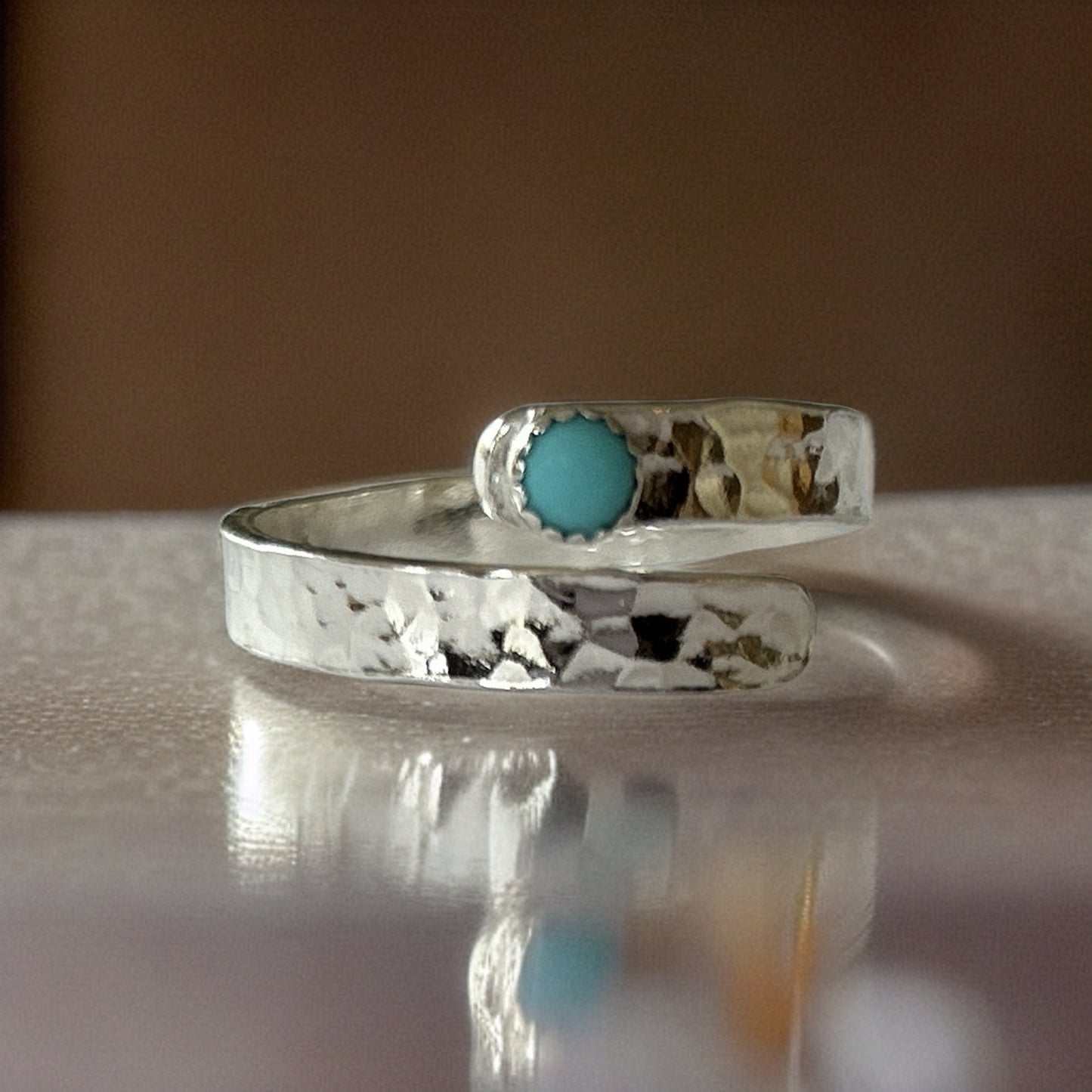 Turquoise Wrap Ring - Silver Lines Jewellery