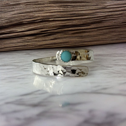 Turquoise Wrap Ring - Silver Lines Jewellery