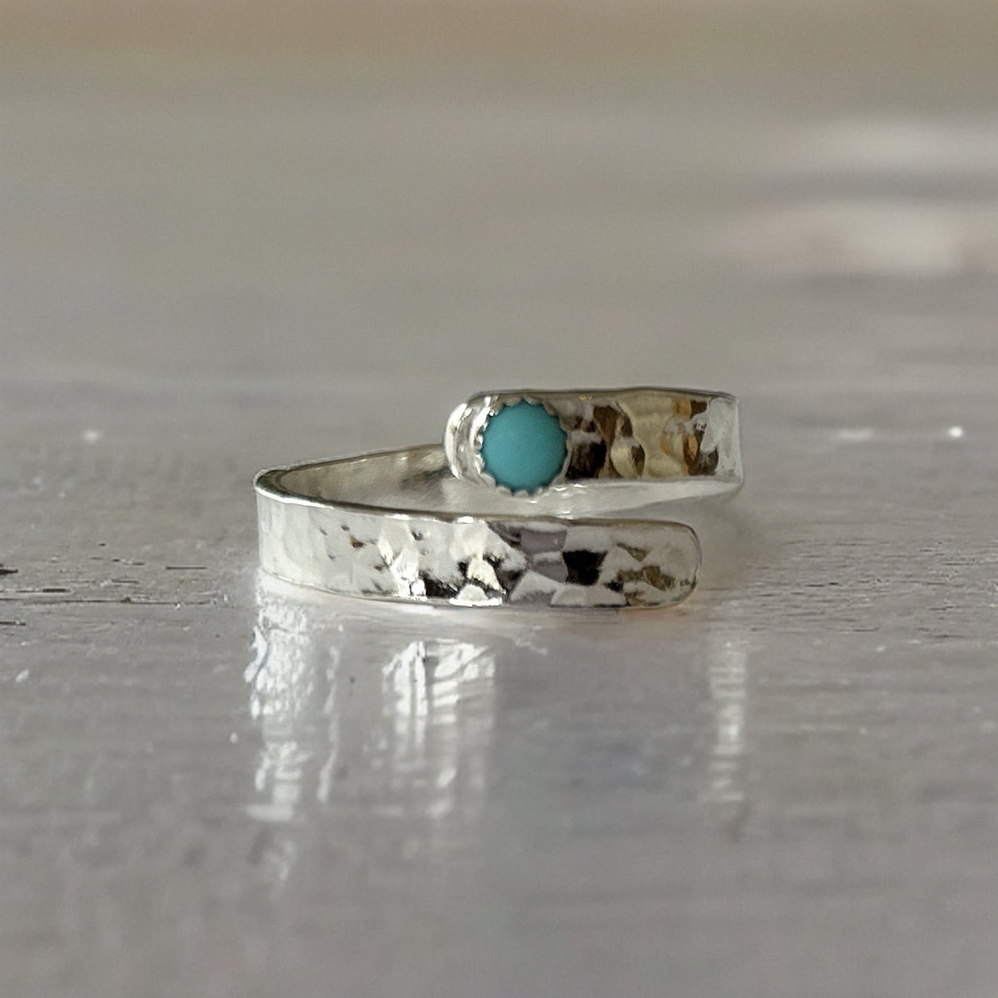 Turquoise Wrap Ring - Silver Lines Jewellery