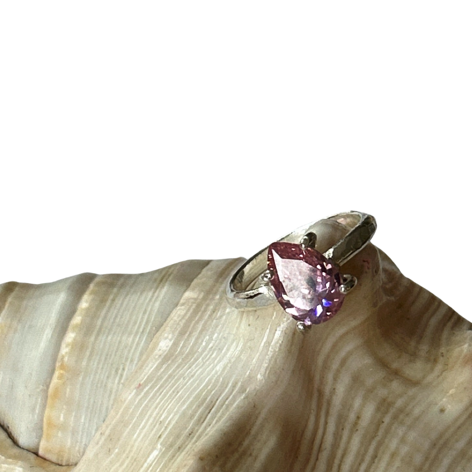 Pink Silver Cubic Zirconia Ring - Silver Lines Jewellery